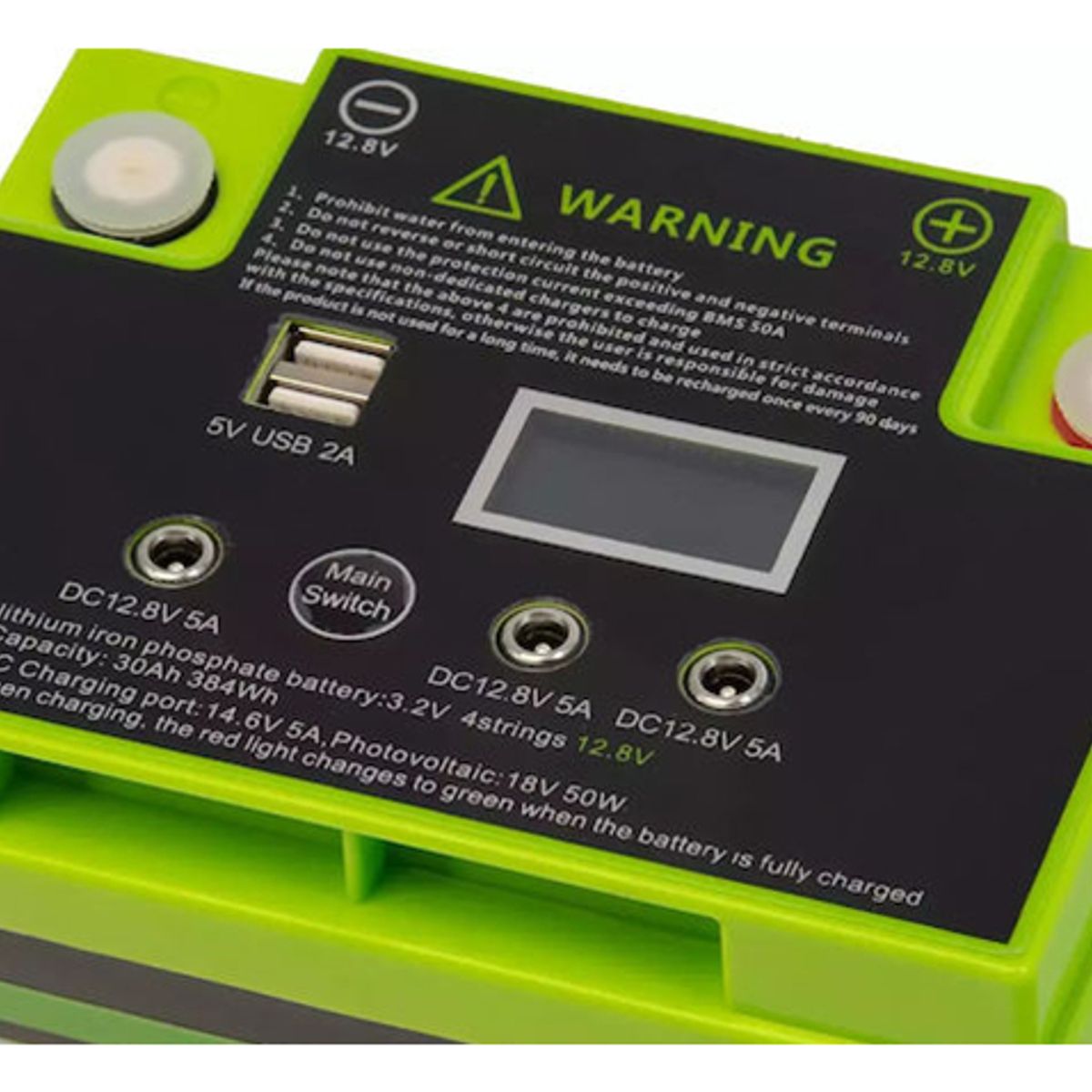 GENERICO - Batería Qp 12.8v 30ah Energía Solar Usb 5v Litio