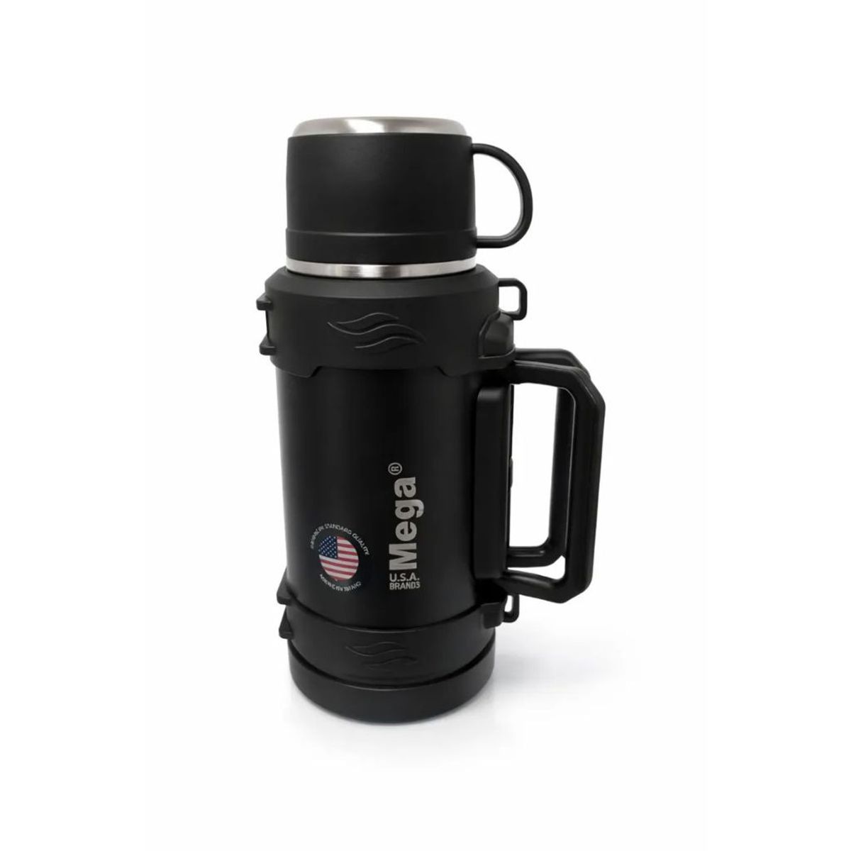 MEGA - Termo Acero Inoxidable 1.7l Mega Infinity Con Tapa Tipo Taza Negro