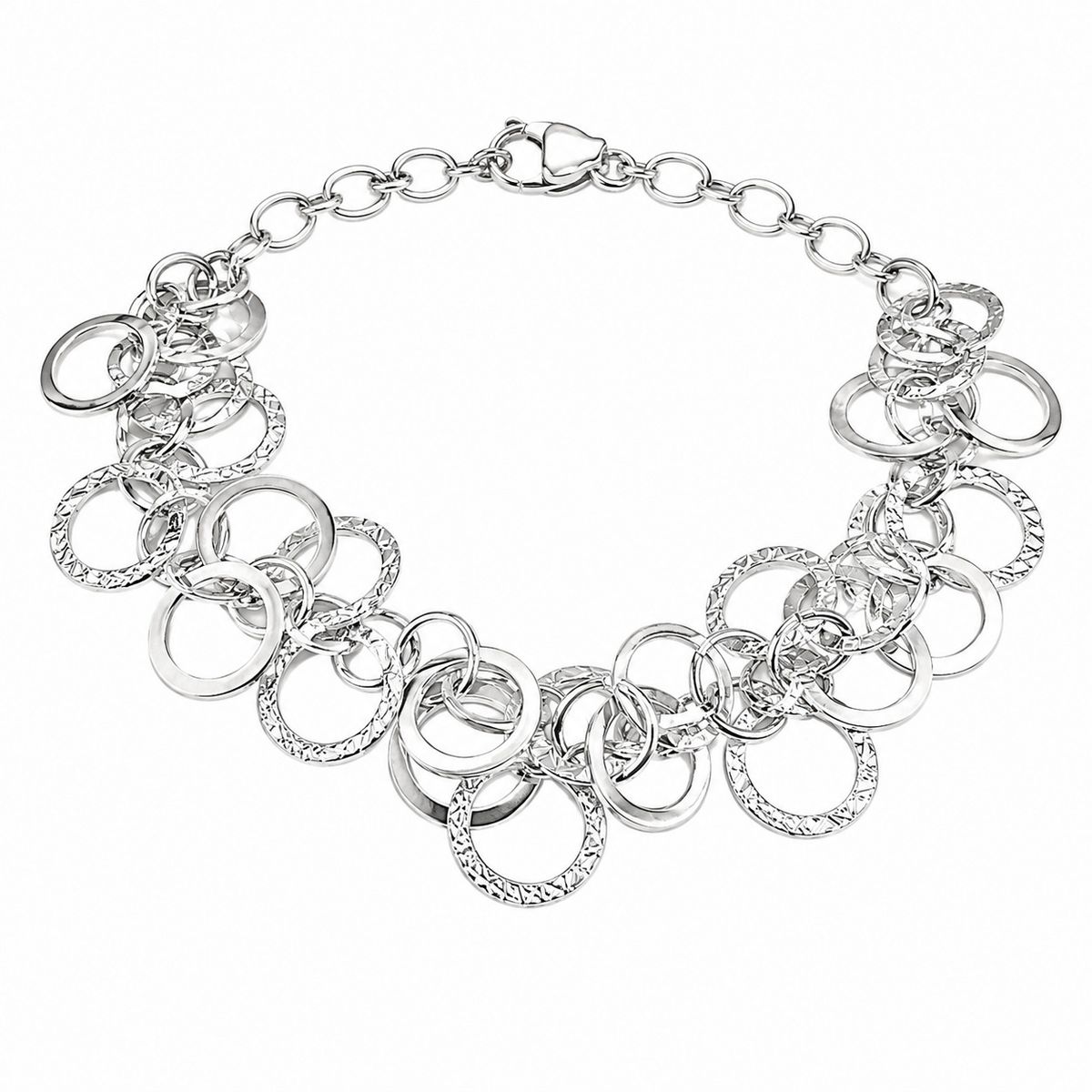 JOYAS MYTOKE - Pulsera Exclusiva Hermosa de Plata Fina 925 Texturas Femenina