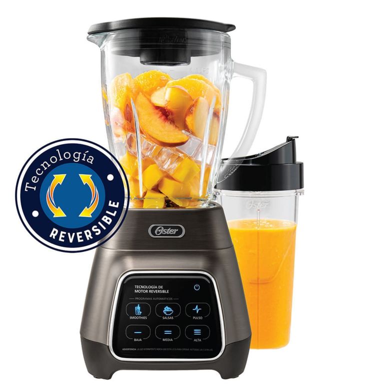 Licuadora Oster® programas automáticos tecnología reversible,táctil y vaso BLend-N-Go BLSTPYG1312XBG