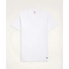 BROOKS BROTHERS - Camiseta Hombre Supima V-Neck Undershirt-3 Pack Blanco
