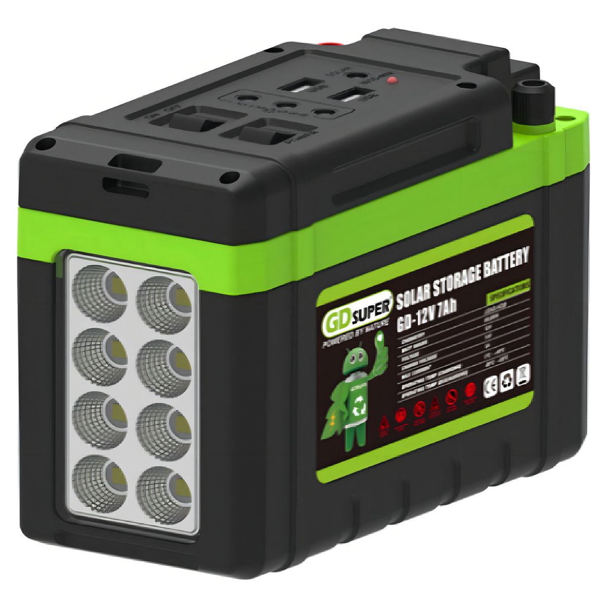 GENERICO - Batería Qp 12v 8ah Energía Solar Usb 5v Plomo Acido Lintern