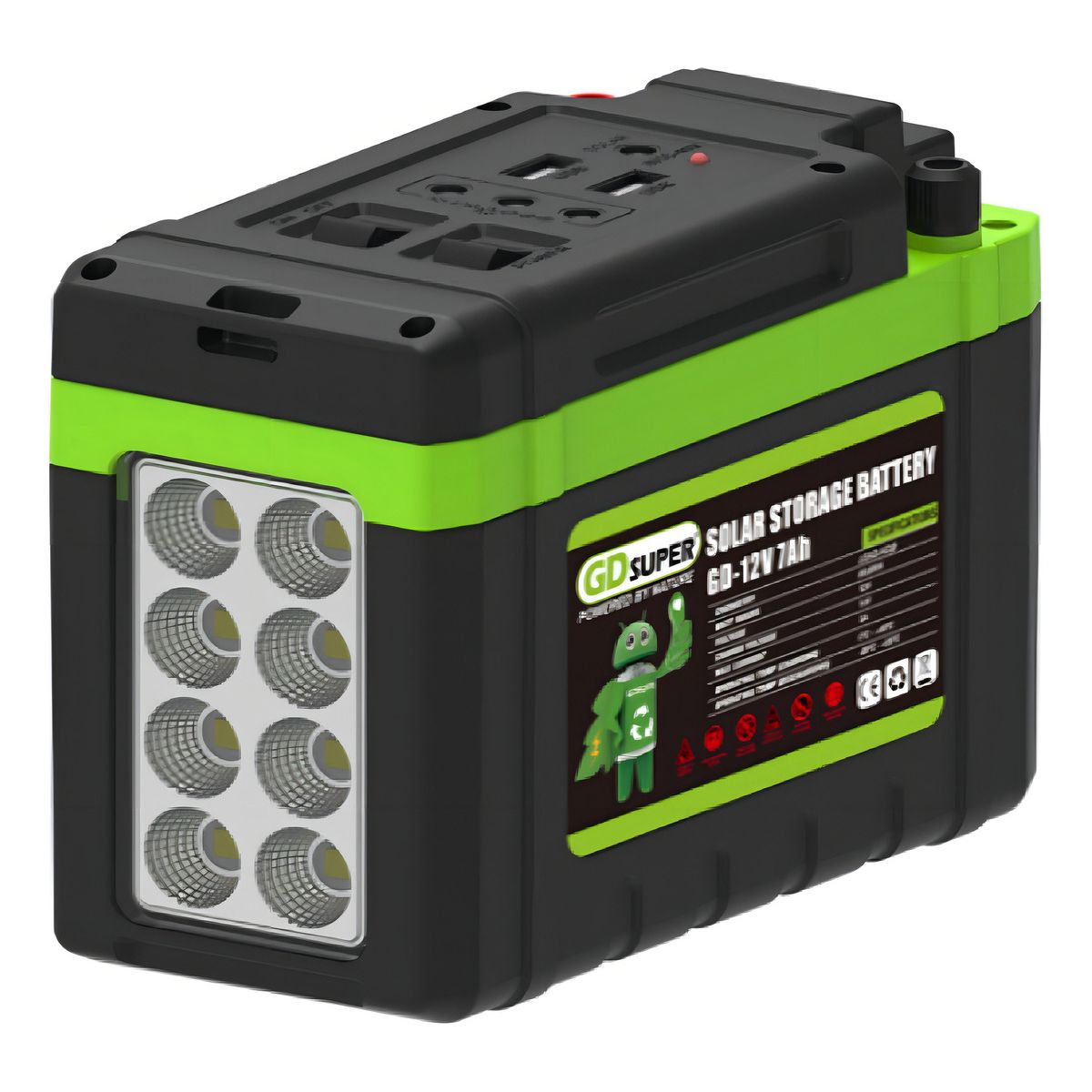 GENERICO - Batería Qp 12v 8ah Energía Solar Usb 5v Plomo Acido Lintern