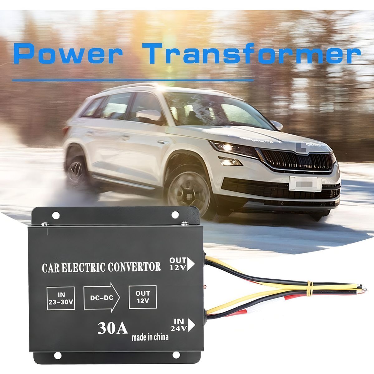 GENERICO - Transformador Conversor BETENSH 24V a 12V 30A Para Vehículos de 24V