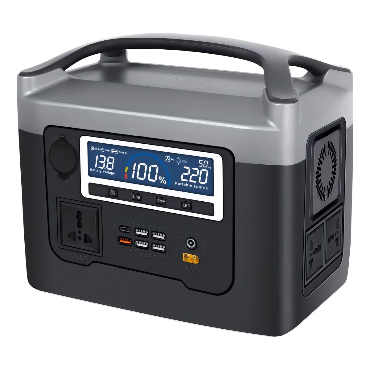 GENERICO - Generador De Energía Portátil Eléctrico Solar 600w 640wh