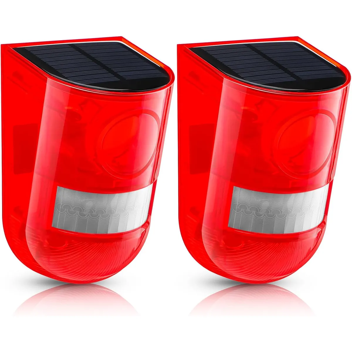 MOVI - Pack 2 Alarma Solar Exterior 129 dB Sensor Movimiento Impermeable