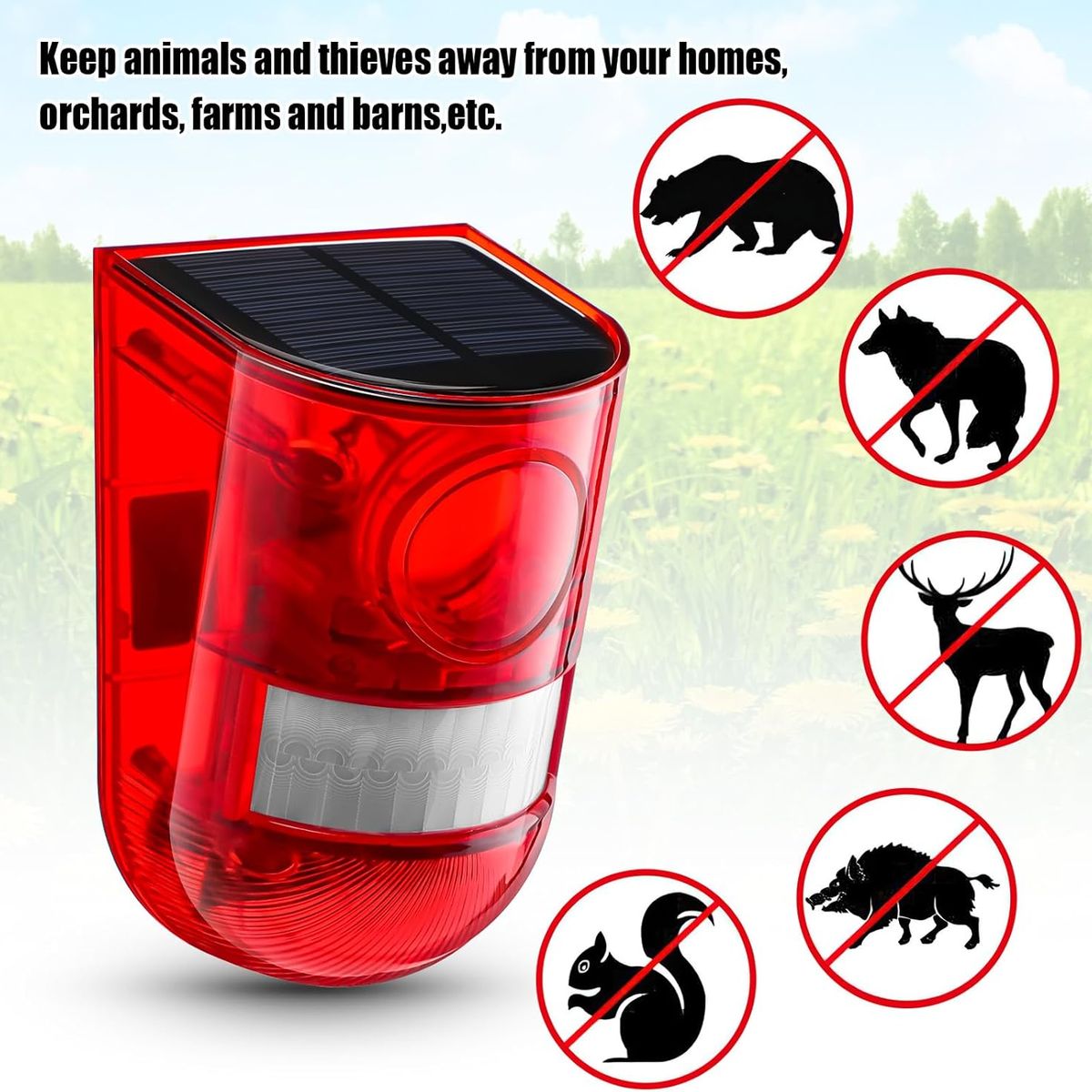 MOVI - Pack 2 Alarma Solar Exterior 129 dB Sensor Movimiento Impermeable