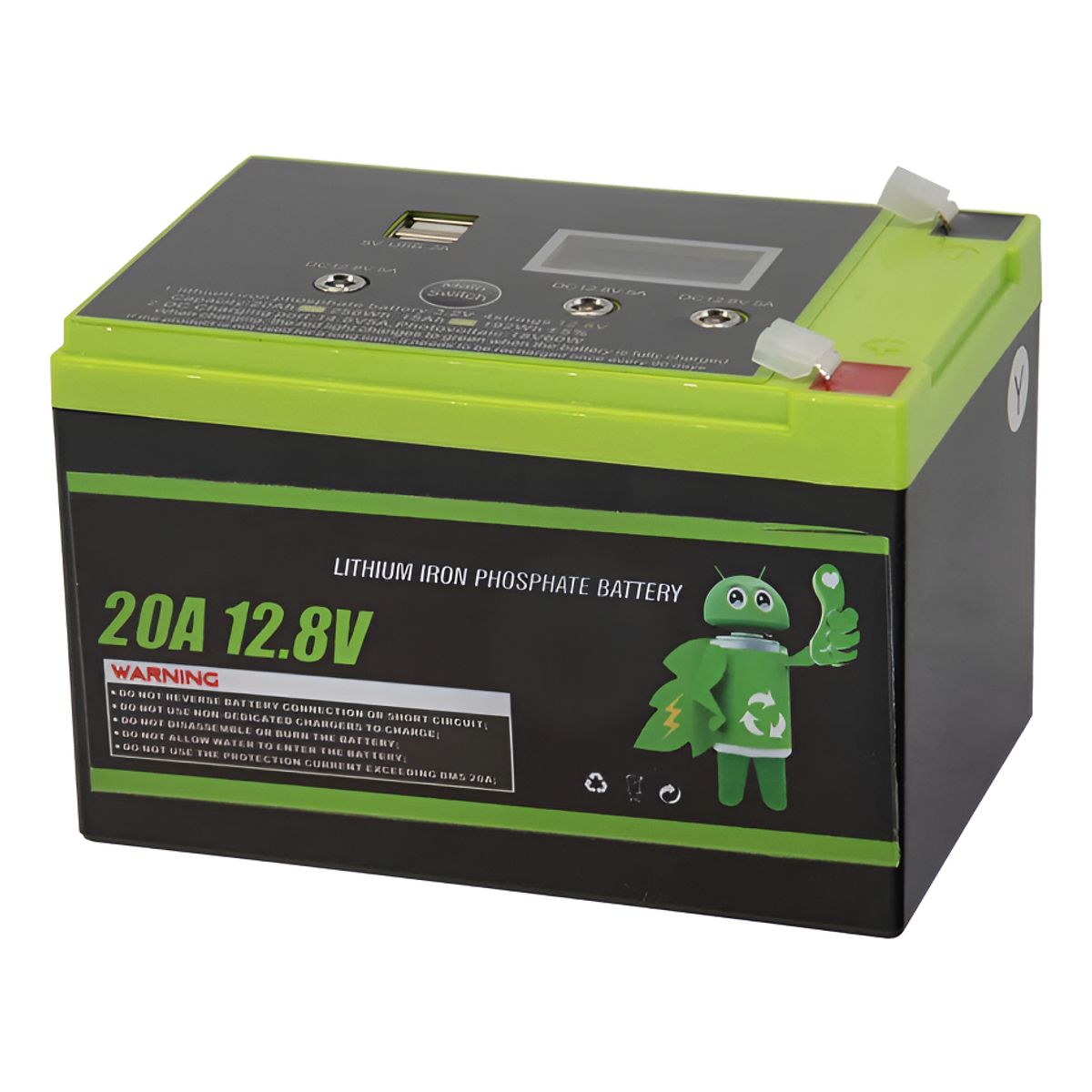 GENERICO - Batería Qp 12.8v 20ah Energía Solar Usb 5v Litio