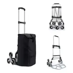 GENERICO - Carro Carga Plegable Tipo Yegua Aluminio 80 Kg 6 Rueda Bolso