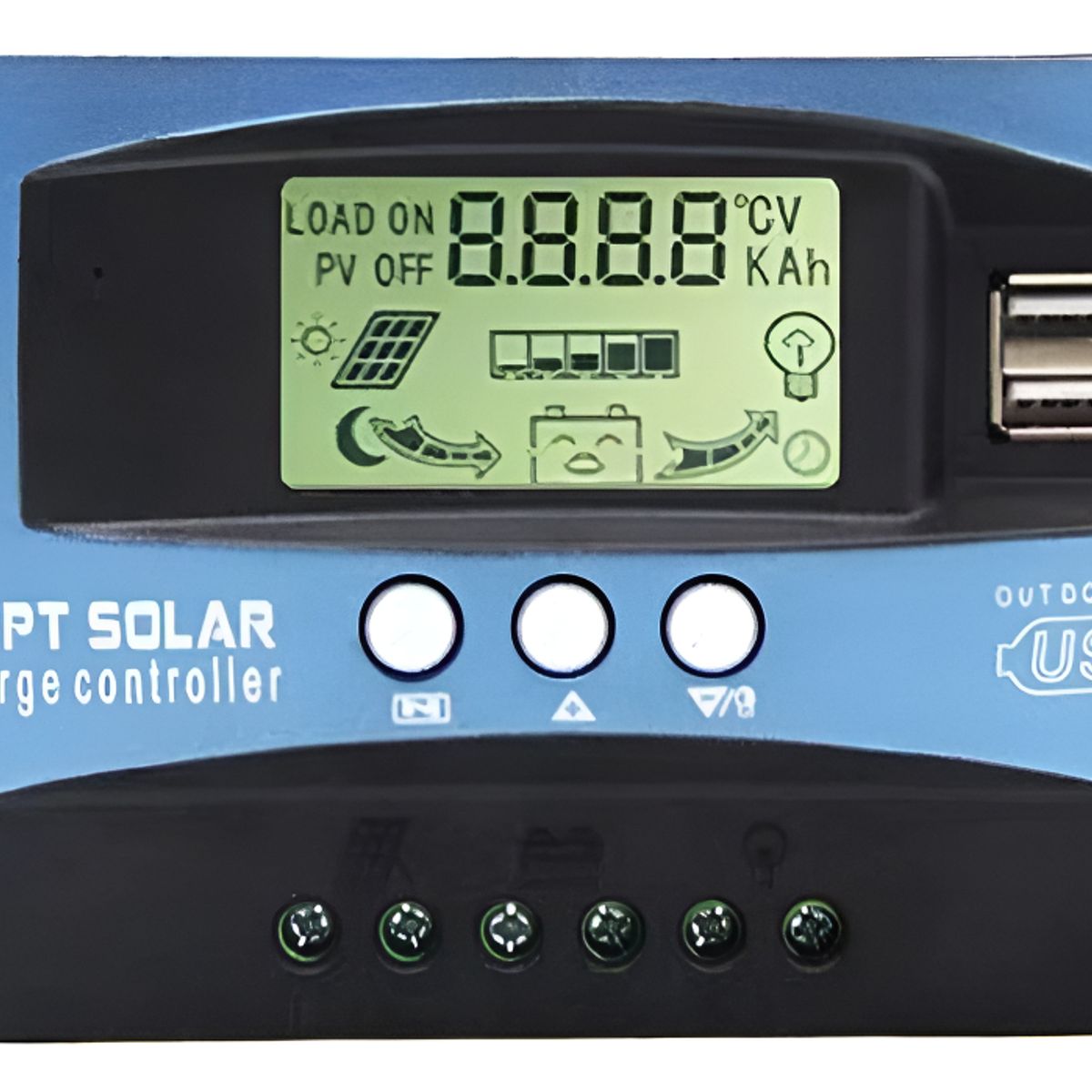 GENERICO - Regulador De Carga Solar Digital 12v 24v 40a 2 Usb  003271 003271 B14