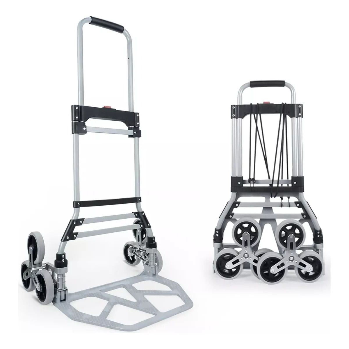 GENERICO - Carro Carga Plegable Tipo Yegua Aluminio 80 Kg 6 Ruedas