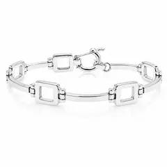 JOYAS MYTOKE - Pulsera Brazalete Cuadrada Plata 950 Mujer Elegante