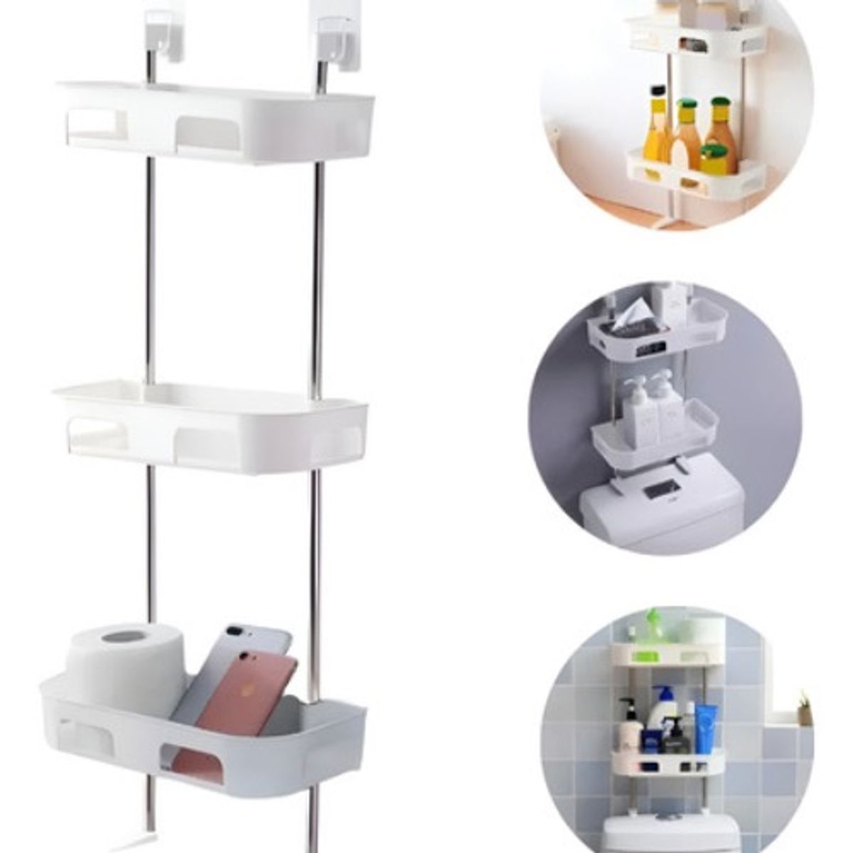 GENERICO - Estante Organizador Baño Inodoro Repisa Cocina Lavandería Blanco