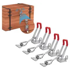 GENERICO - 4 Piezas Sujetadores Rapidos Tiraje Abrazadera Cerrojo Plata - 338001