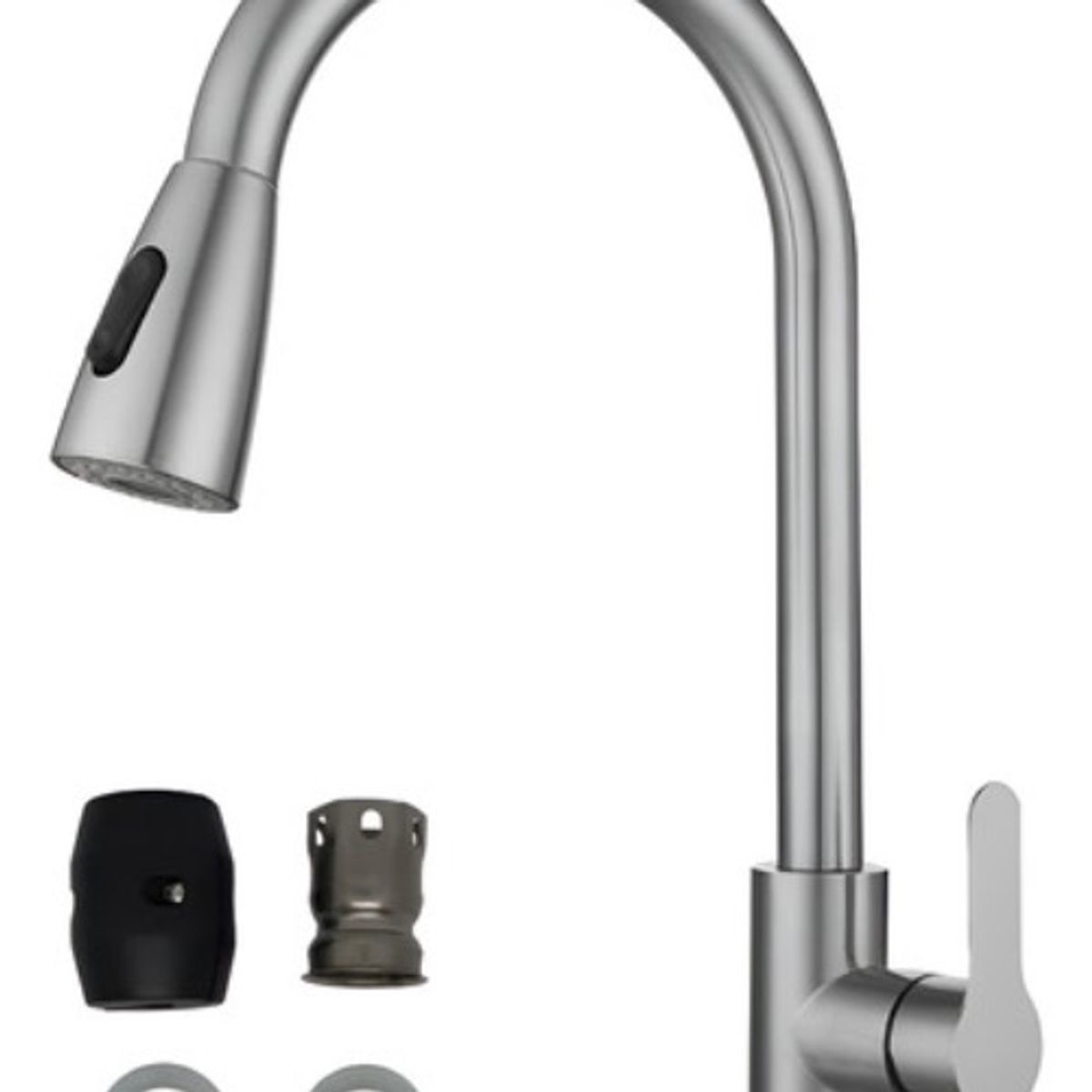 GENERICO - Llave Monomando Lavaplatos Flexible Griferia Cocina Plateado - 301001 Brillante