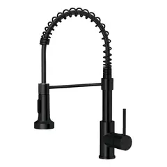 GENERICO - Llave Monomando Lavaplatos Flexible Griferia Cocina Luxury Acabado Mate Color Negro