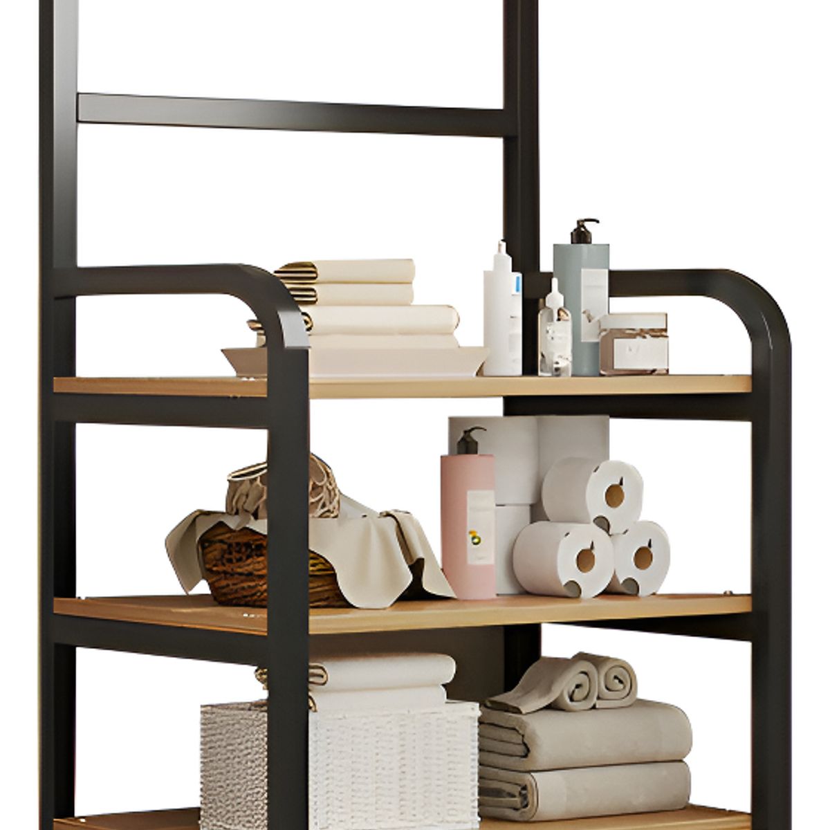 GENERICO - Estante 4 Niveles De Madera Organizador Cocina Baño Toalla Color Marron - 300068