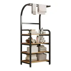 GENERICO - Estante 4 Niveles De Madera Organizador Cocina Baño Toalla Color Marron - 300068