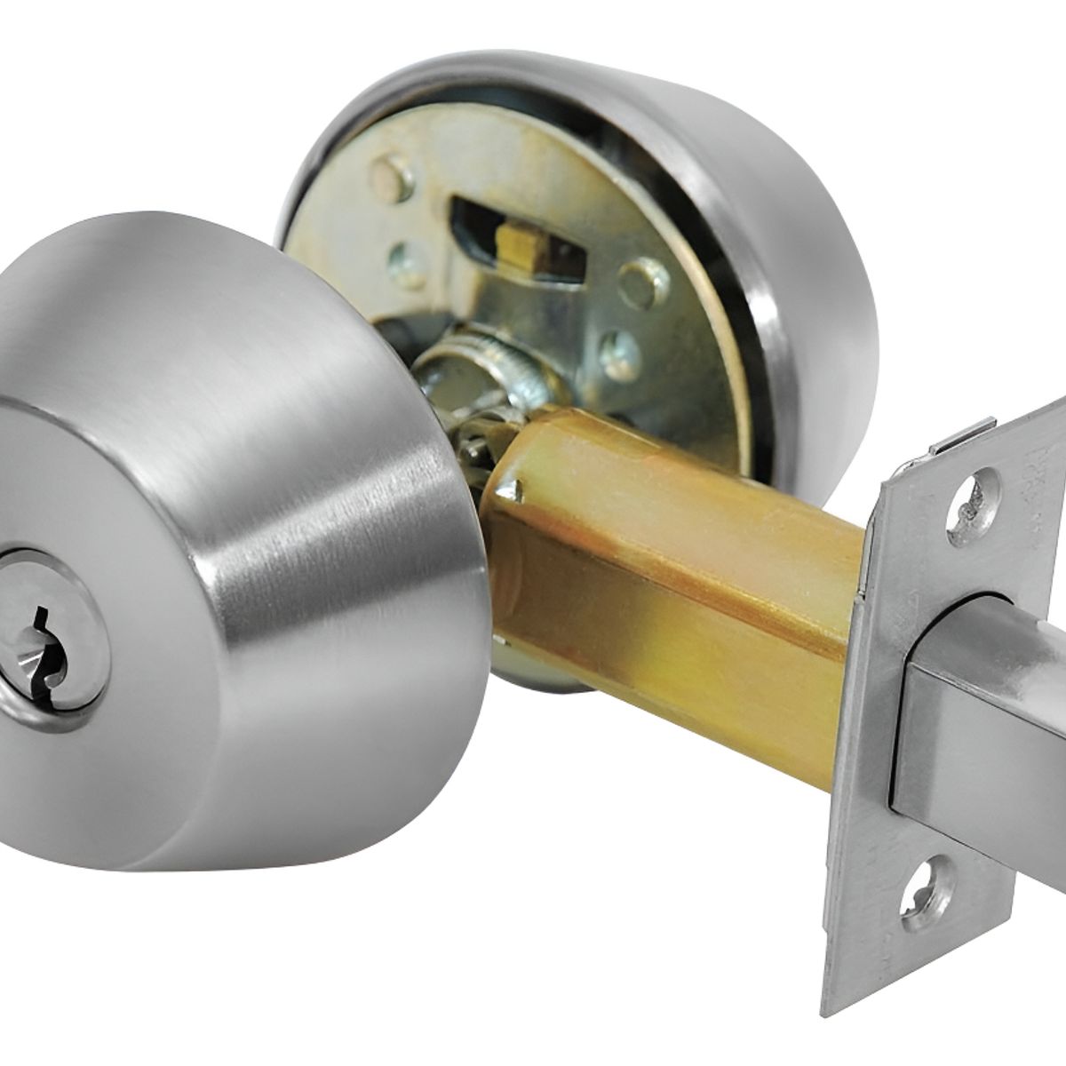 GENERICO - Cerradura Chapa De Seguridad Doble Cerrojo Acero Inoxidable Color Plata - 309019