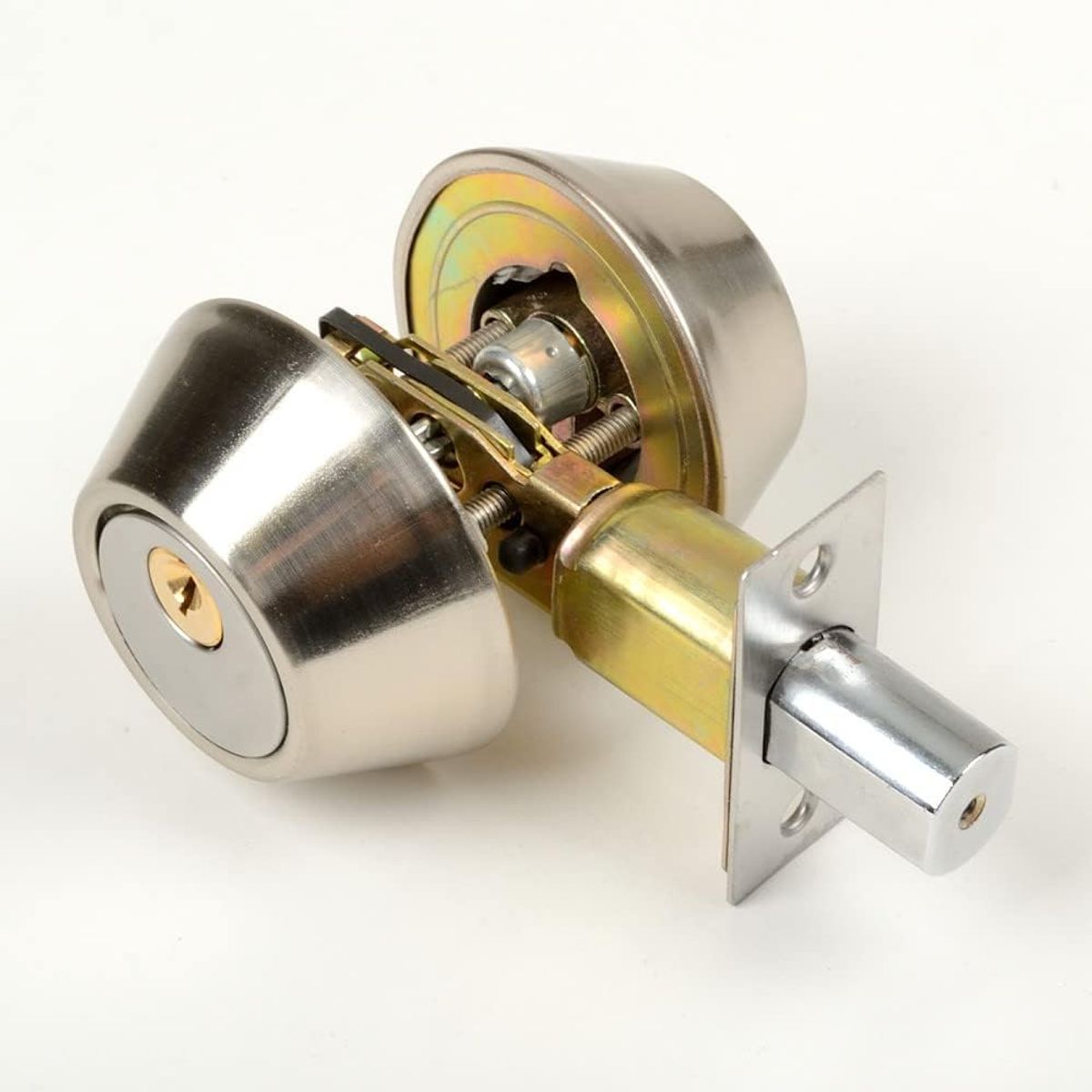 GENERICO - Cerradura Chapa De Seguridad Doble Cerrojo Acero Inoxidable Color Plata - 309019