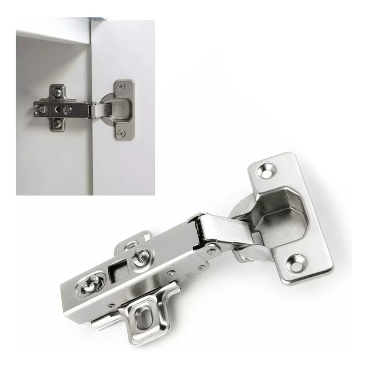 GENERICO - Set 2 Bisagras Rectas Cierre Suave 26 Mm Reten Mueble Pernos