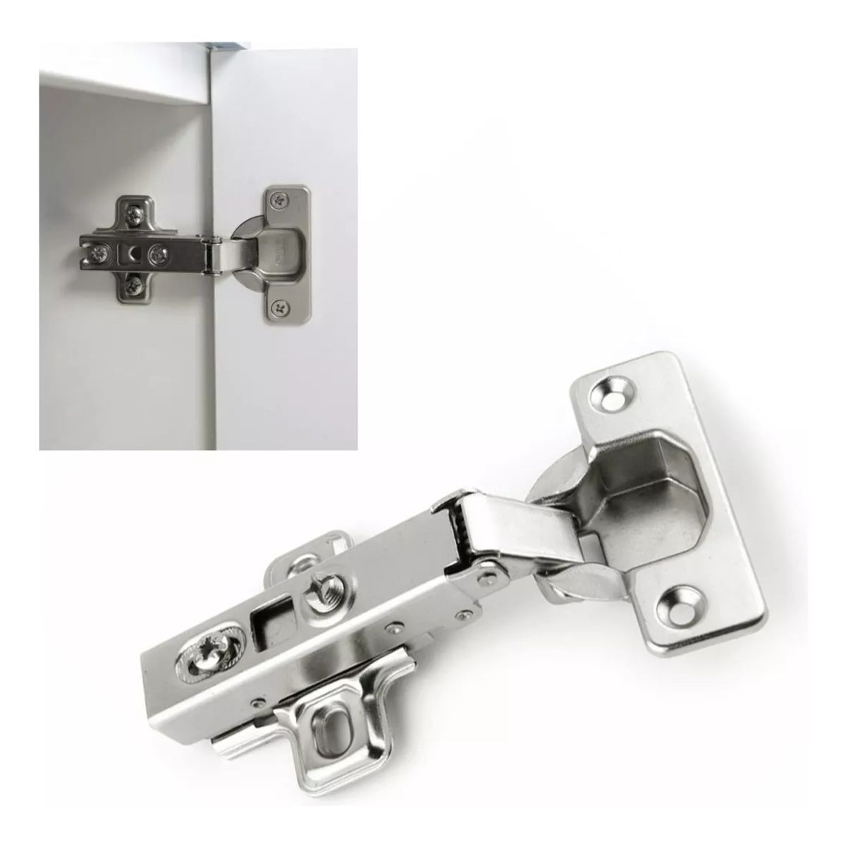 GENERICO - Set 2 Bisagras Rectas Cierre Suave 26 Mm Reten Mueble Pernos