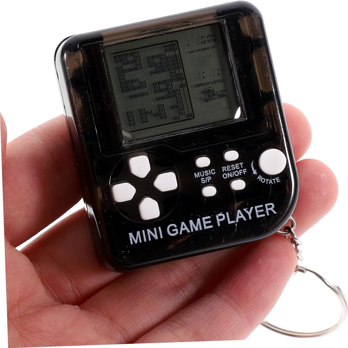 GENERICO - Mini Consola Llavero Multi Juegos Negro