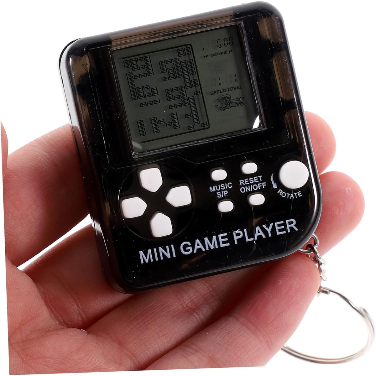 GENERICO - Mini Consola Llavero Multi Juegos Negro
