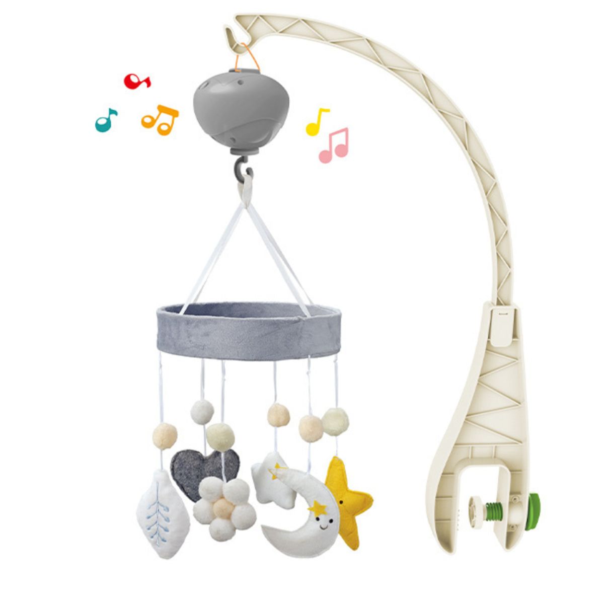 ABC BABY - MÓVIL MUSICAL CON FIGURAS DE PELUCHE  GIRO 360°