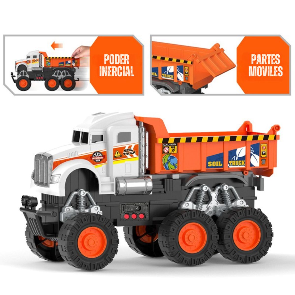 TRUCK REPUBLIC - CAMIÓN MONSTER TRUCK TOLVA DE VOLTEO 38 CM – ESCALA 1:12