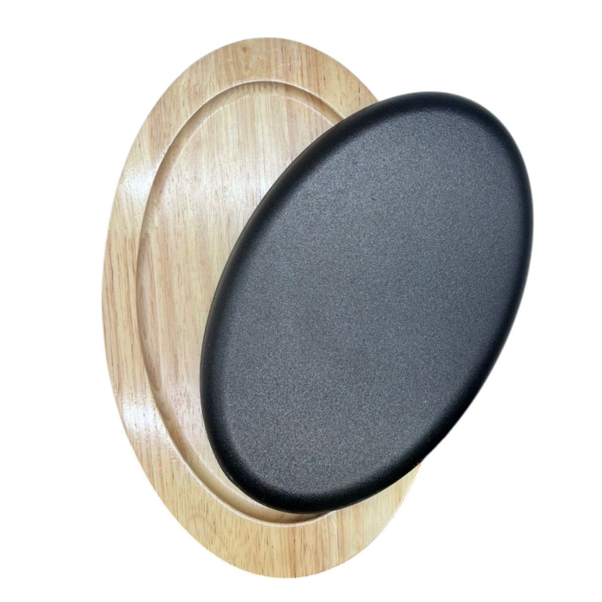 OEM - Bandeja Tabla Placa Para Carnes Con Base Bambu M3 Negro