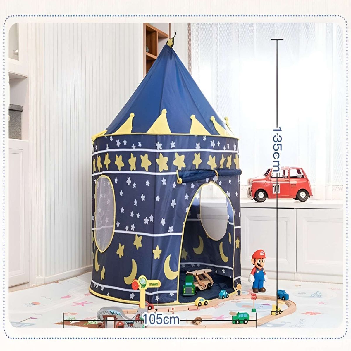 GENERICO - CARPA INFANTIL CON FORMA DE TORRE AZUL