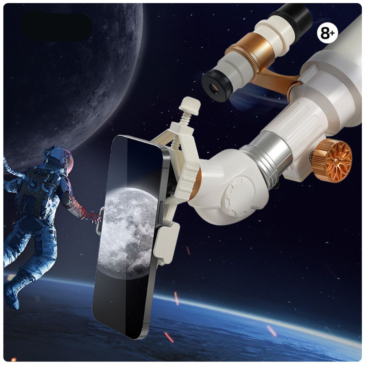 ONSHINE - TELESCOPIO ASTRONÓMICO 60X CON TRÍPODE Y SOPORTE PARA CELULAR