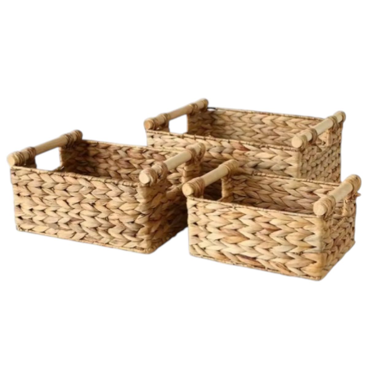 GENERICO - Cestas Organizadoras Para Almacenamiento Decoración Hogar Marrón x3