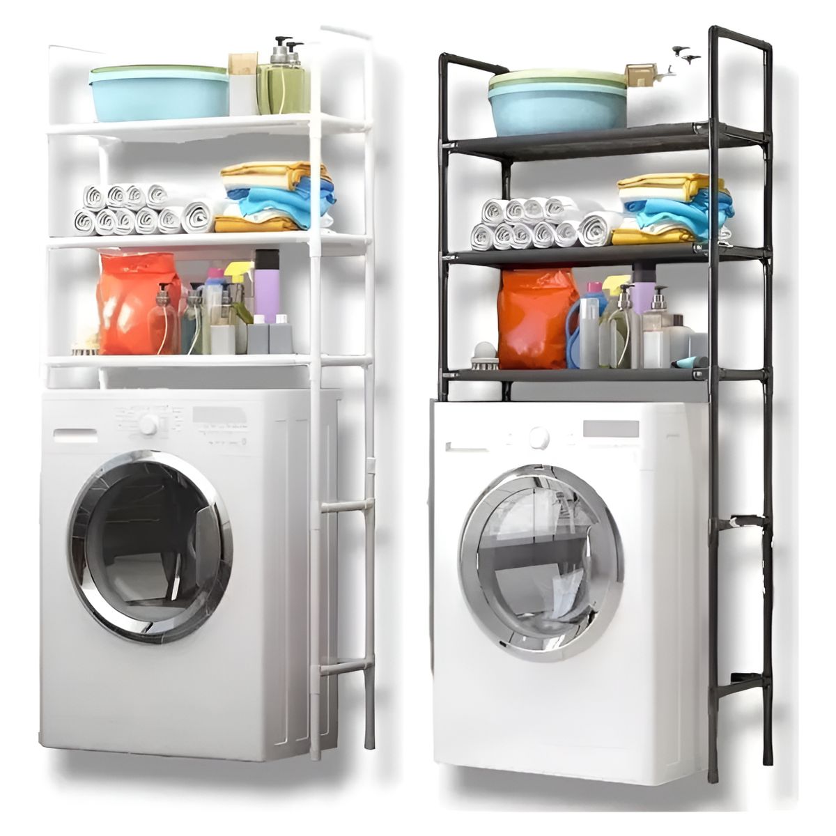 GENERICO - Organizador Estante De Lavadora Baño Metalico Rack 3 Niveles