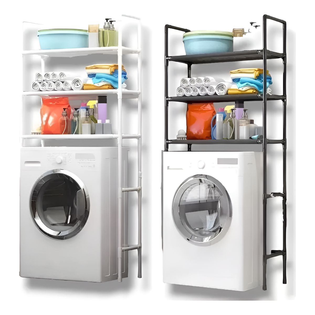 GENERICO - Organizador Estante De Lavadora Baño Metalico Rack 3 Niveles