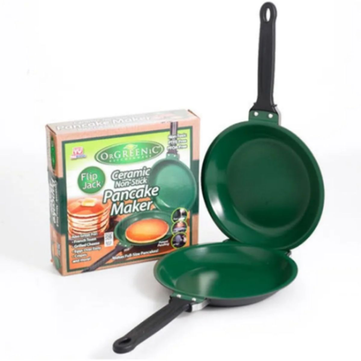 GENERICO - Sartén Doble Cara Antiadherente Para Panqueques Tortillas Verde