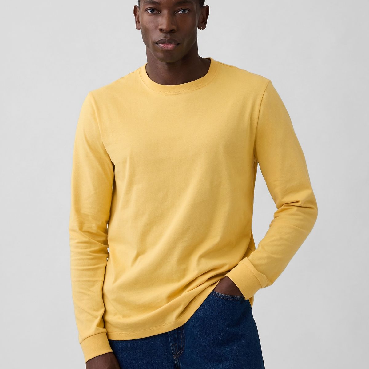GAP - Polera Hombre Manga Larga Amarillo Gap