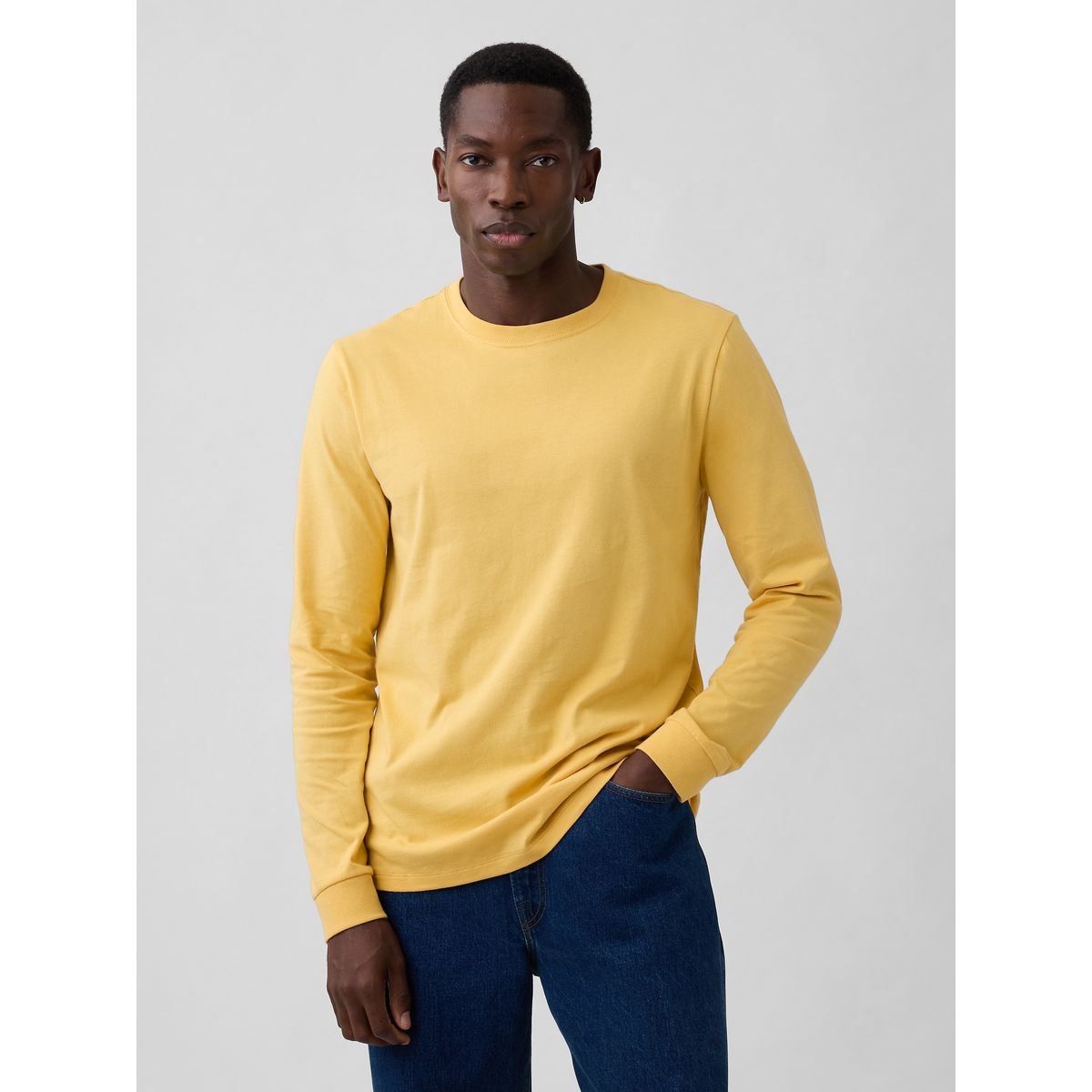 GAP - Polera Hombre Manga Larga Amarillo Gap