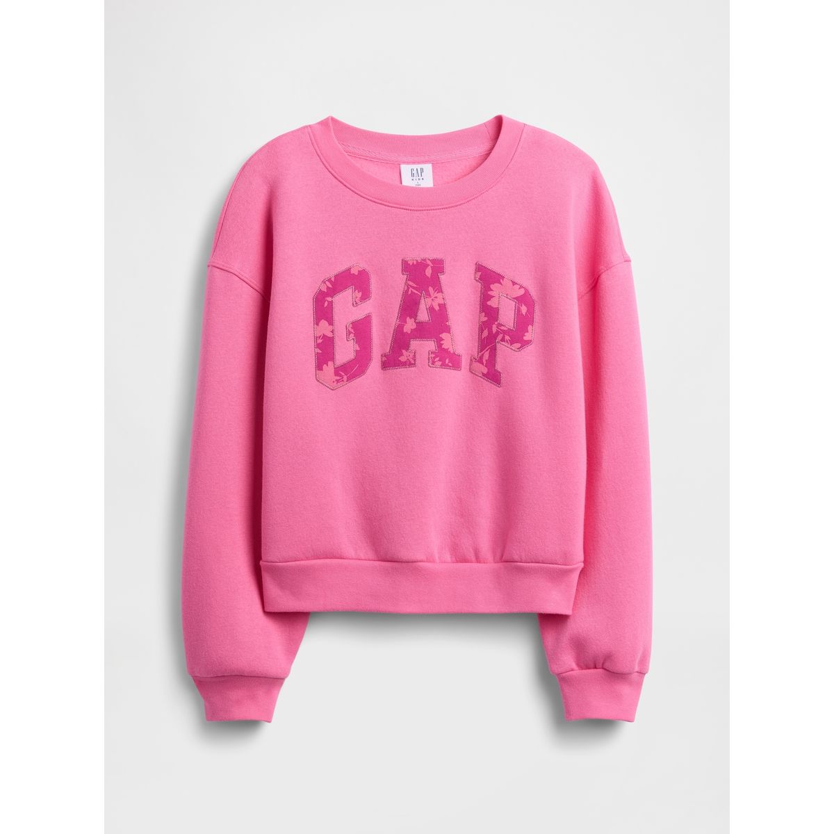 GAP - Polerón Niña Gap Sin Gorro Sin Cierre Logo Crew Rosado