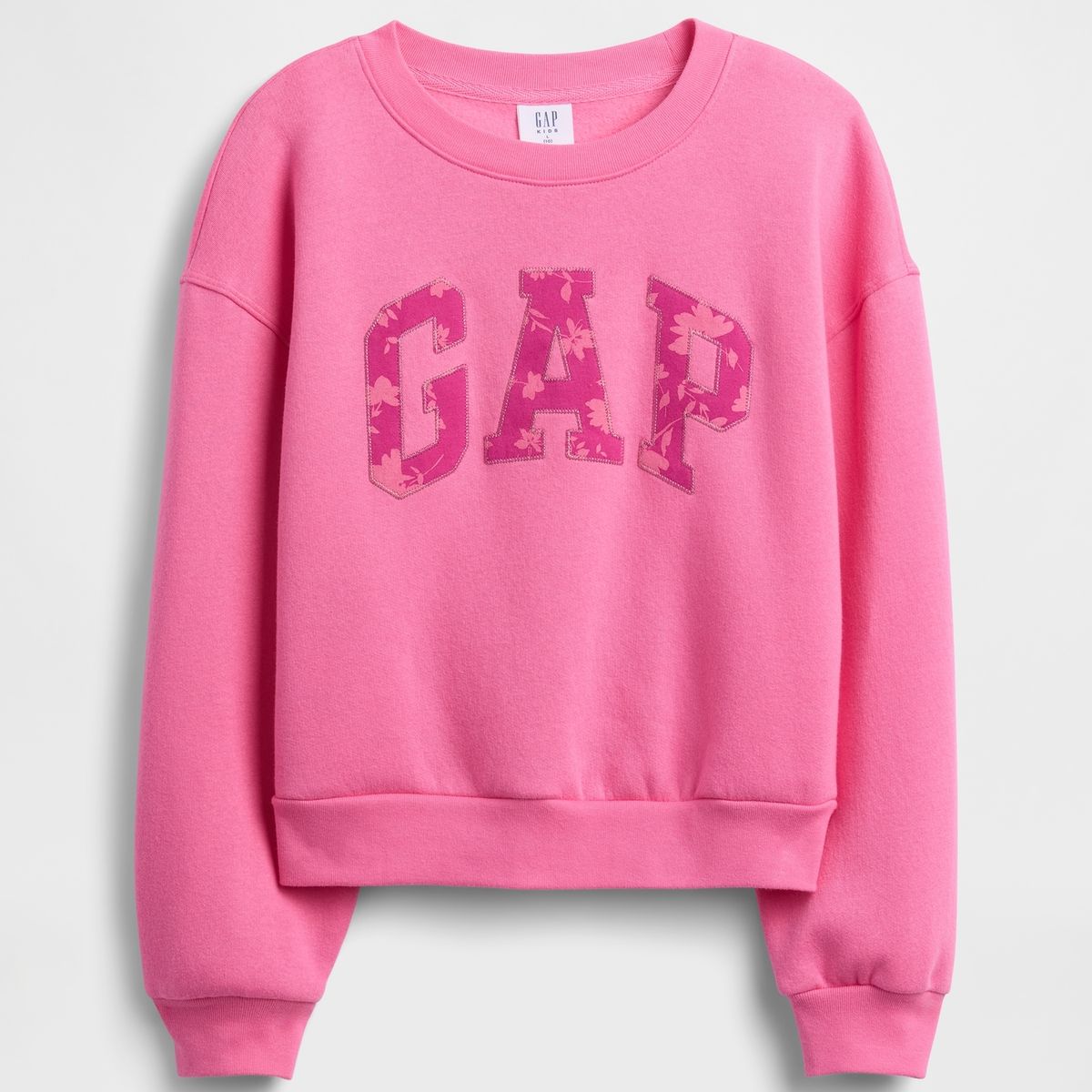GAP - Polerón Niña Gap Sin Gorro Sin Cierre Logo Crew Rosado