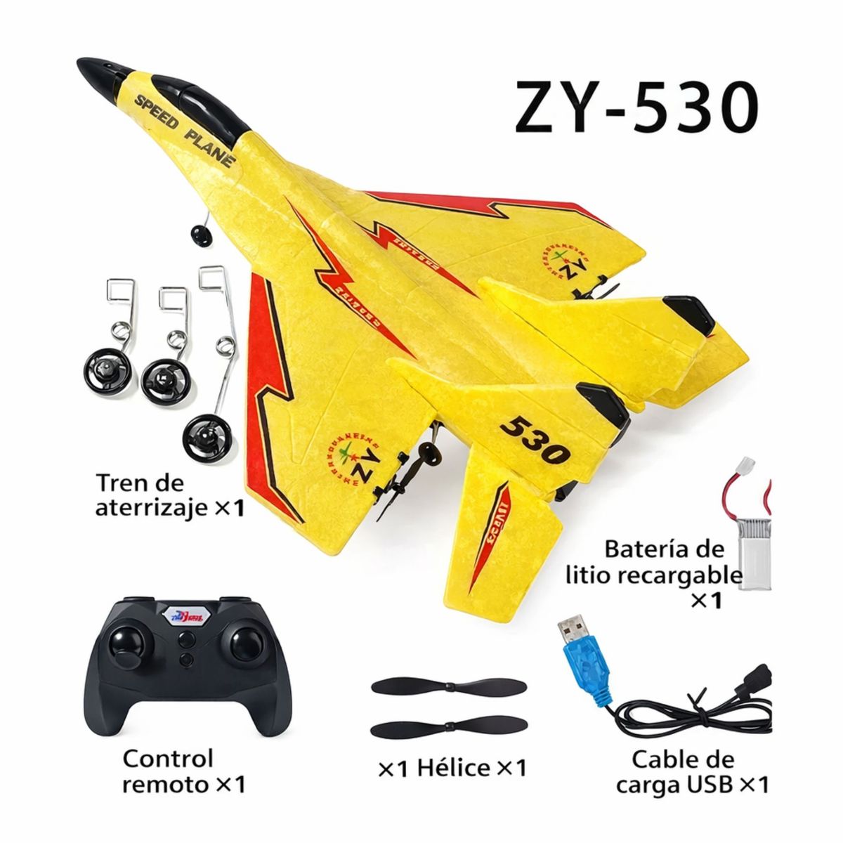 MOVI - AVION  PLANEADOR DE COMBATE A CONTROL REMOTO ZY-530PRO