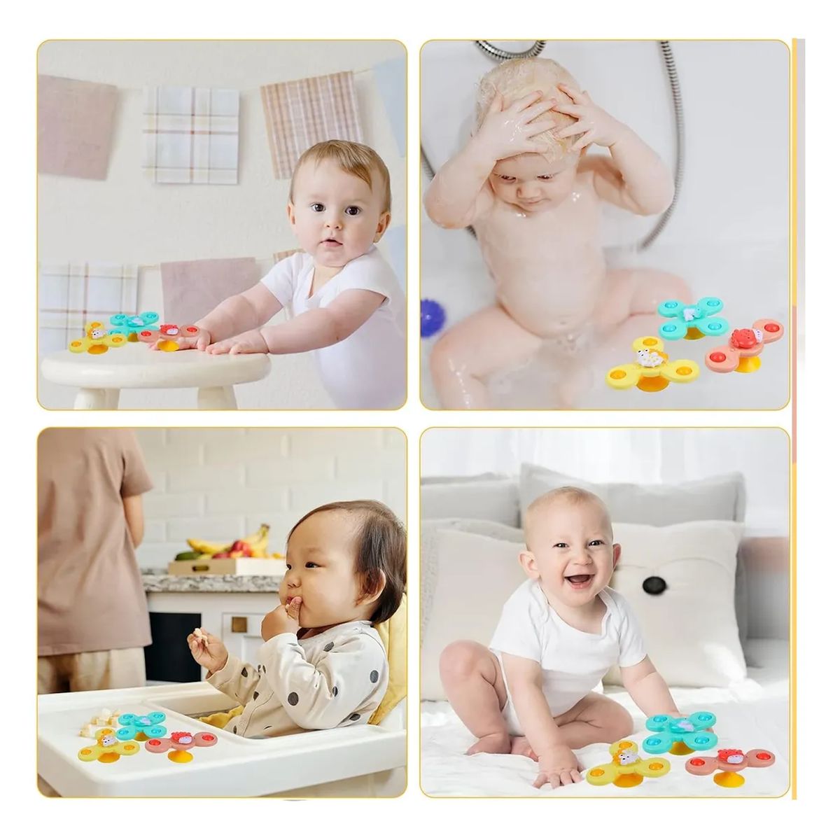GENERICO - Spinner Juguete Giratorio Sonajero Con Ventosa Para Bebe
