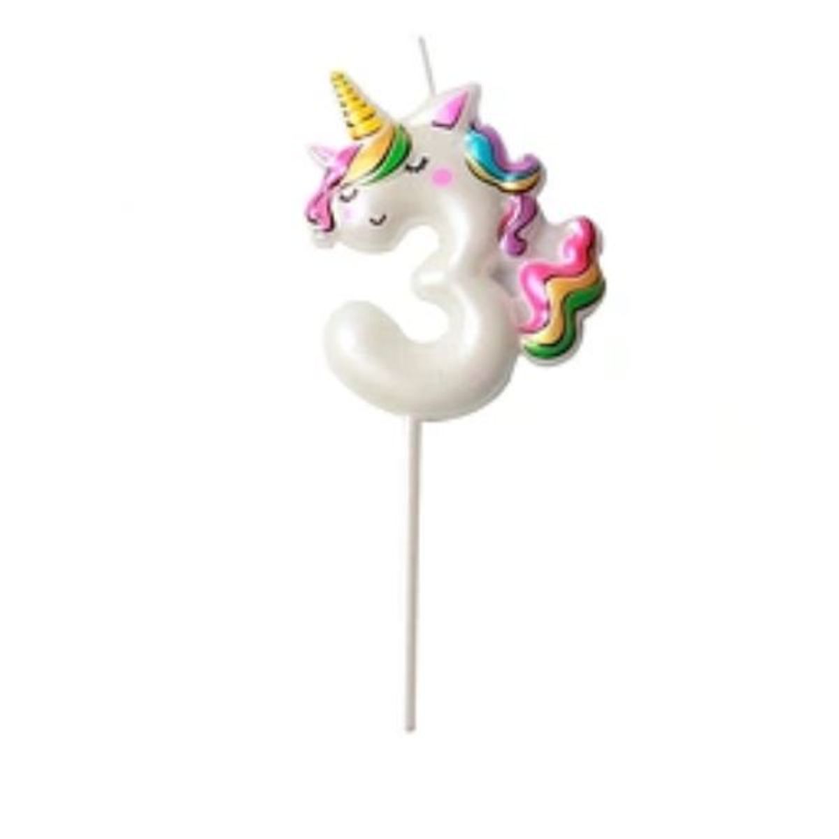 GENERICO - Vela de unicornio Nº 3 4x11cm