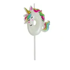 GENERICO - Vela numero 0 unicornio 11cm