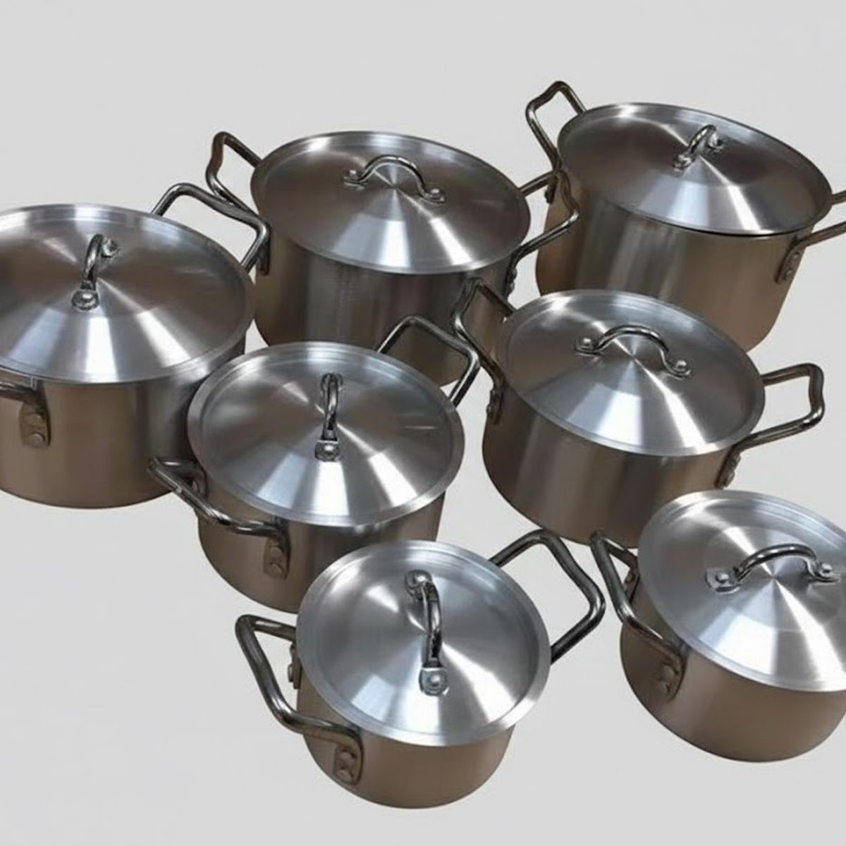 GENERICO - Juego de ollas de cocina de aluminio de 7 piezas