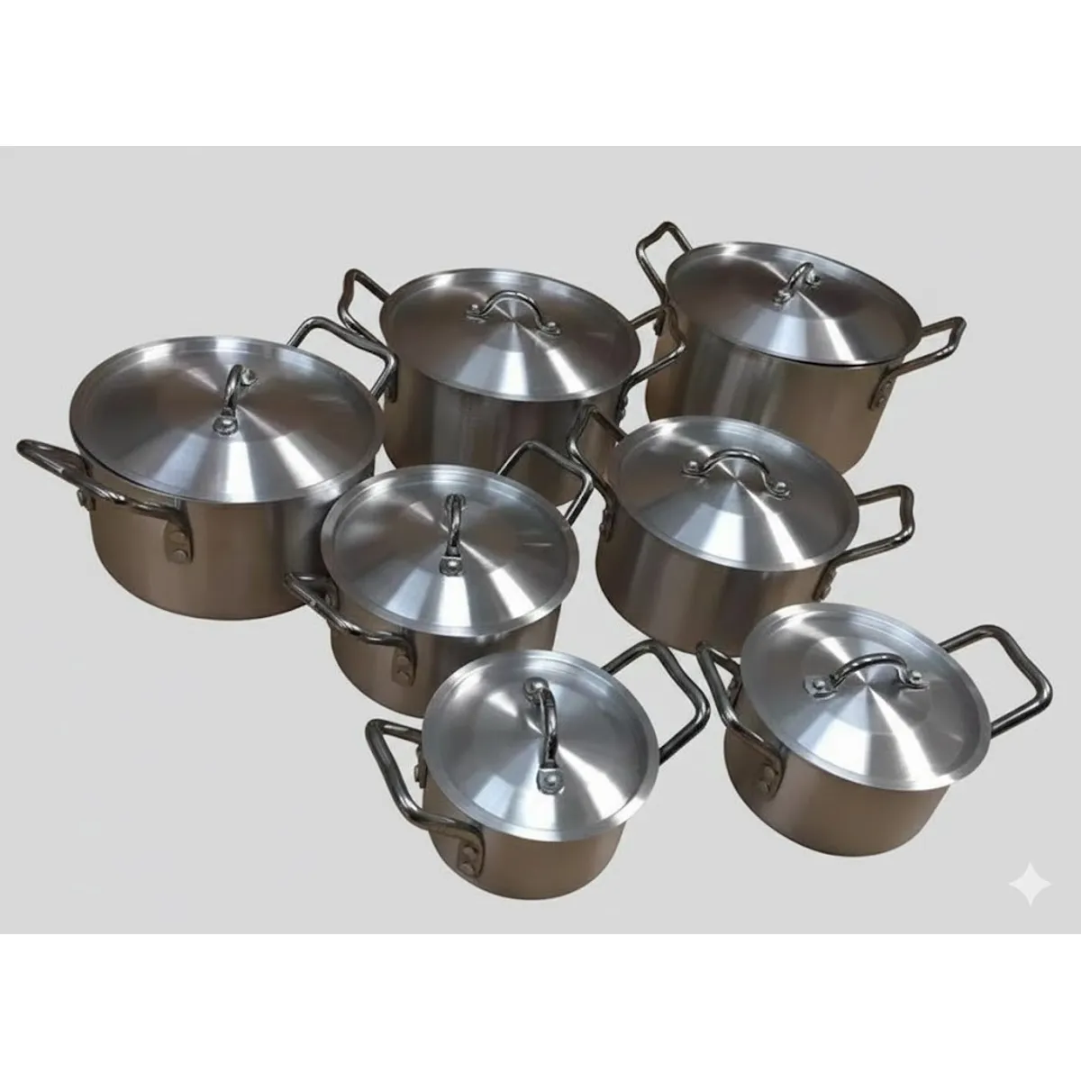 GENERICO - Juego de ollas de cocina de aluminio de 7 piezas