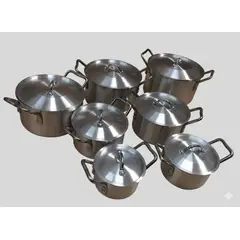 GENERICO - Juego de ollas de cocina de aluminio de 7 piezas