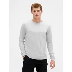 GAP - Polera Hombre Manga Larga Crew Gris
