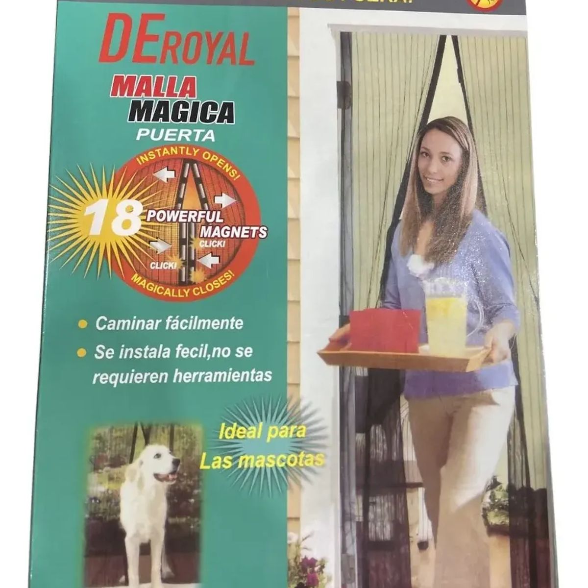 NO LOGO - Malla Ventana Magnética Moscas 210cm Color Blanco Efectiva Negro